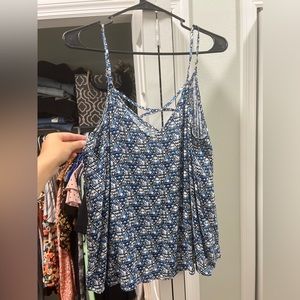 Blue and Black Tank Top